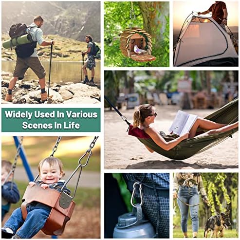 Pixel Panda 3.1&4 Inch Heavy Duty Carabiner Clips Load 1000lbs, 2&4&8Pack Large Snap Hooks for Gym, Outdoor, Swing, Hammock