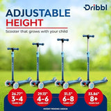 3-Wheel Kids Scooter - Lean-to-Steer Technology, Adjustable Height Handlebar, Wide Anti-Slip Deck, Scooter for Boys & Girls Ages 3+, Child Safety Approved, Support Riders Up to 165 lbs, Blue