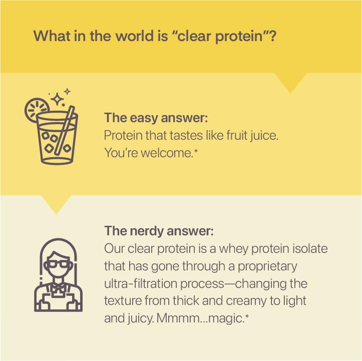 Oath Nutrition Clear Whey Isolate Protein Powder, Frosty Lemonade, 20g Complete Protein per Serving, No Added Sugar, Grass-Fed, 21 Servings