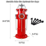 TB TIBAG Fake Fire Hydrant Statues for Dogs to Pee On, Solar Light Fire Hydrant with Glowing Paw Prints for Garden Statues Lawn Outdoor Decorations, 14.5" Tall