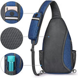 G4Free Sling Bag RFID Blocking Sling Backpack Crossbody Chest Bag Daypack for Hiking Travel(Dark Blue)