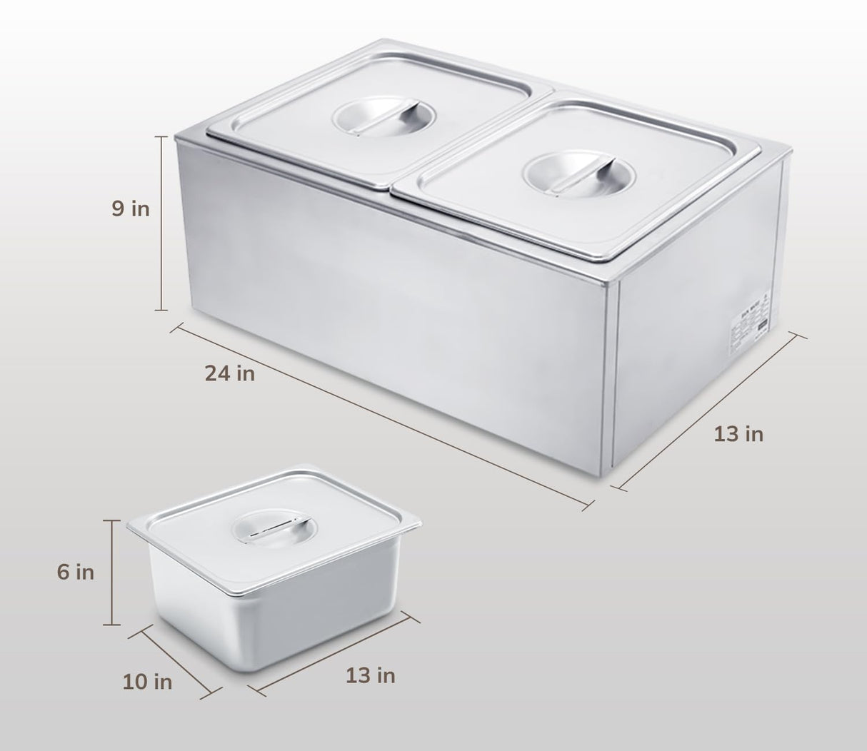 SYBO Commercial Grade Stainless Steel Bain Marie Buffet Food Warmer Steam Table for Catering and Restaurants (2 Sections)