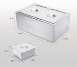 SYBO Commercial Grade Stainless Steel Bain Marie Buffet Food Warmer Steam Table for Catering and Restaurants (2 Sections)