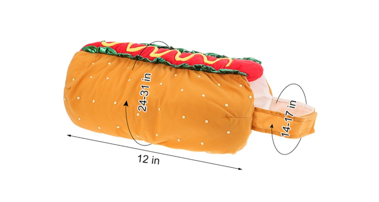 POPETPOP Hot Dog Design Pet Costume, Funny Warm Hoodie for Dogs and Cats, Halloween Christmas Apparel Cosplay for Puppies and Kitten - Size M