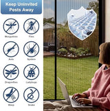 Screen Door Mesh with Magnet Mosquito Screen Doors Magnetic Black Fits Door Size up to 34" x 82",Actual Screen Size 36" x 83", Keep Bugs Out Frame Hook & Loop, Hands Free, Pet & Kid Friendly