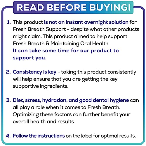 Oral Probiotics & Tongue Scraper for Bad Breath Support, Oral Health Maintenance, Fresh Breath Aid - 6 Probiotic Strains W/BLIS M18 - Supportive Oral Probiotic - 60 Chewable Tablets - Mint Flavored