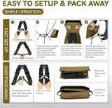 MARCHWAY Lightweight Folding High Back Camping Chair with Head Support, Stable Portable Compact for Outdoor Camp, Travel, Beach, Picnic, Festival, Hiking, Backpacking (Highback Khaki)