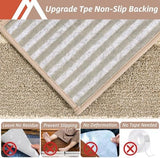 COSY HOMEER Soft Stair Treads Non-Slip Carpet Mat 28inX9in Indoor Stair Runners for Wooden Steps,Stair Rugs for Kids and Dogs, 100% Polyester TPE Backing 4pcs,Beige,Square
