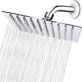 NearMoon Rain Shower Head, High Flow Stainless Steel Square Rainfall Shower, High Pressure Design, Awesome Shower Experience Even At Low Water Flow (8 Inch, Chrome Finish)