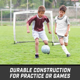 GoSports Portable Soccer Goals for Kids - 13 Color Options - Choose 4 x 3 ft or 6 x 4 ft - Team Tone Pop Up Nets for Backyard