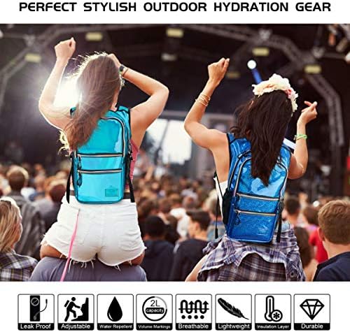 Hydration Backpack Pack, Water Backpack 20L Capacities Included 2L Hydration Bladder, Festival Essential - Rave Hydration Pack Hydropack Hydro for Hiking, Running, Biking, Festival Gear