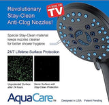 Hotel Spa AquaCare High Pressure 8-mode Handheld Shower Head, Anti-clog Nozzles - Built-in Power Wash to Clean Tub, Tile & Pets, Extra Long 6 ft. Stainless Steel Hose, Wall & Overhead Brackets