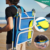 SUNNYFEEL Beach Lounge Chair, Backpack Reclining Beach Chairs Lay Flat, Sun Face Down Tanning Chair, Folding Camping Chairs Portable Camp Cot with Backpack Straps for Outdoor/Picnic/Lawn