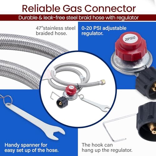ARC Advanced Royal Champion ARC Propane Burner, 200,000 BTU Propane Stove with 0-20 PSI Regulator, Outdoor Burners for Cooking Gas Burner Gas Cooker Single Burner for Outdoor Cooking