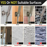 Shower Head Holder All Metal Handheld Shower Wand Bracket Adhesive Shower Wall Mount Holder Brass Shower Spray Holder Brushed Nickel, Drill Free Glue Installation