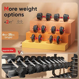 Adjustable Dumbbells, 10/25/35/55/70/90lbs Free Weight Set with Connector, 4 in1 Dumbbells Set Used as Barbell, Kettlebells, Push up Stand, Fitness Exercises for Home Gym Suitable Men/Women