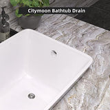 All Metal Lift & Turn Bathtub Drain Kit with Two-Hole Overflow Faceplate, Replacement Bath Tub Drain Trim Set Fine/Coarse Thread Conversion Kit Assembly, Tub Drains and overflow -Chrome Plated