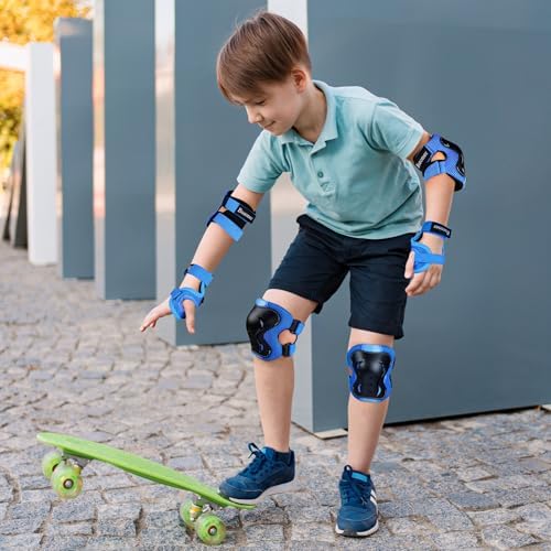 BOSONER Kids/Youth Knee Pad Elbow Pads Guards Protective Gear Set for Roller Skates Cycling BMX Bike Skateboard Inline Skatings Scooter Riding Sports
