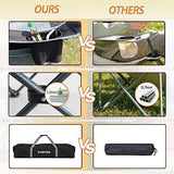 Reclining Camping Chair with Removable Footrest Lounge Chair with Headrest, Cotton Cushion, Portable Adjustable Folding Chairs for Adults Black