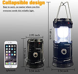 2-Pack Collapsible Camping Lantern XTAUTO Solar USB Rechargeable Portable Lightweight Waterproof LED Flashlight Survival Kits for Indoor Outdoor Home Emergency Light Power Outages Hiking Hurricane