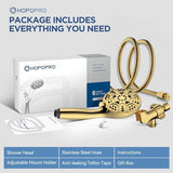 6-Mode High Pressure Handheld Shower Head Set, Consumer Reports Recommended HOPOPRO High Flow Hand Held Showerhead with 59 Inch Hose Bracket Teflon Tape Rubber Washers