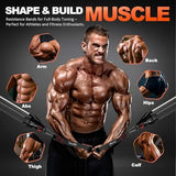 Resistance Bands, Exercise Bands with Handles, Fitness Bands, Workout Bands with Door Anchor and Ankle Straps, for Heavy Resistance Training, Physical Therapy, Shape Body, Yoga, Home Workout Set