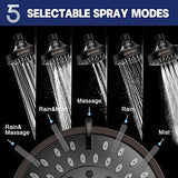 HOPOPRO 5-Mode High Pressure Shower Head - The Washington Post, NBC News, Today TV Show Recommended - High Flow Fixed Showerheads (4 Inch Oil Rubbed Bronze)