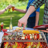 REDCAMP 17" Large Folding Campfire Grill 304 Stainless Steel Grate, Heavy Duty Portable Camping Grill with Carrying Bag for Outdoor Cooking Backpacking Hiking Picnics BBQ