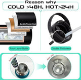 Half-gallon Insulated Water-Bottle with Straw - Stainless Steel Thermo Jug with Spout Straws Lids, Paracord Handle & Bottle Sleeve, 64OZ Vacuum Thermo Water Bottle for Camping Trip