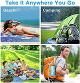 Beach Blanket, Waterproof Sandproof Beach Mat Oversized 79 X 83 Inch for 4-6 Adults, Lightweight Picnic Blanket, Portable Picnic Mat for Outdoor Travel Camping Hiking with 4 Stakes & 4 Corner Pocket