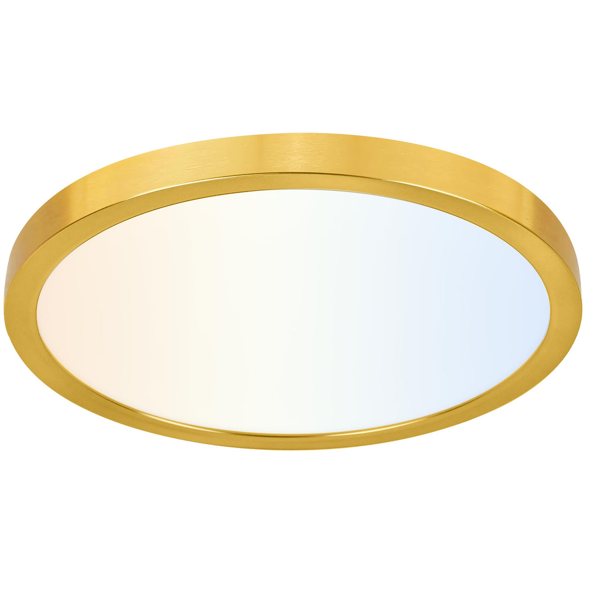 hykolity 12 Inch Selectable CCT LED Round Flat Panel Light, 24W 3000K/4000K/5000K, Edge-Lit Flush Mount Ceiling Light Fixture for Kitchen, Bedroom, Laundry and Closet Room，Gold