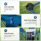 LET'S CAMP Camping Chair 2 Pack Folding Chair with 3-Can Cooler Bag Portable Lawn Chair with Cup Holder,Storage Pocket, Supports 225LBS, Collapsible Chair for Camp, Beach, Picnic (Blue)