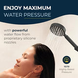 HammerHead Showers® ALL METAL Handheld Shower Head with Hose and Brass Holder - MATTE BLACK - 2.5 GPM High Pressure Shower Heads with Adjustable Shower Wand Bracket - 6ft Flexible Extension