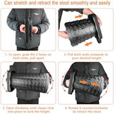 Boreeman Upgraded Collapsible Stool, Square Portable Stool, Lightweight Yet More Sturdy with Load Capacity 400lbs, Perfect for Camping Fishing Hiking BBQ (Square Black)