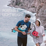 HAUSHOF High Back Beach Chair, Mesh Back Folding Chair, Lightweight Low Seat Camping Chairs with Cup Holder, Carry Bag, Padded Armrest for Outdoor Beach Lawn Camping Picnic Festival