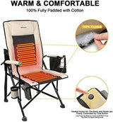 REALEAD Heated Camping Chairs - Fully Padded - Heavy Duty Folding Chairs for Outside, Supports 400 lbs, Portable Outdoor Camp Chairs for Sport Events, Concert, Beach