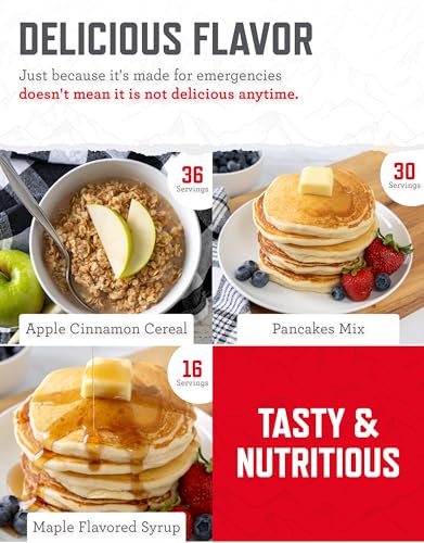 READYWISE - Breakfast Bucket, 120 Servings, Emergency, MRE Meal, Food Supply, Premade, Freeze Dried Survival Food for Hiking, Adventure & Camping Essentials, Individually Packaged, 25 Year Shelf Life