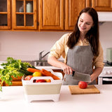 Collapsible Dish Basin Foldable Kitchen Sink With Drain Plug Plastic Laundry Tub 9L/2.4Gal RV & Camping Wash Basin Space-Saving Bottle Washing Sink (Green)