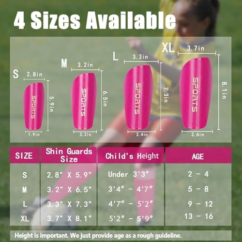 Soccer Shin Guards Toddler and Kids, Shin Pads Set with Shin Sleeves and Long Soccer Socks for Age 2-4, 3-5, 4-6, 6-8, 8-10, 10-12, 12-16 Boys and Girls, Lightweight Soccer Equipment
