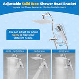 Hibbent All Metal Shower Head, 10'' High Pressure Rainfall Shower Head, Showerhead Combo, Handheld Shower Wand, 12'' Adjustable Curved Shower Extension Arm, 71'' Hose, Shower Head Holder, Chrome
