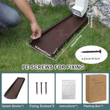 Rain Gutter Downspout Splash Block, Gutter Downspout Extensions for Water Drainage, 24" Gutter Splash Guards Downspout Extender, Fixable Down spout Drain Trays with PE Nails(1 Pack, Brown)