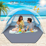 Gorich Beach Tent Sun Shelter for 3/4-5/6-7/8-10 Person with UPF 50＋ UV Protection, Lightweight & Easy Setup Beach Shade Canopy, Portable Beach Shade Tent Beach Cabana