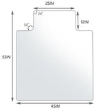 GLSLAND Irregular Tempered Glass Floor Mat - 45" x 53" Office Chair Mat for Carpet Clear Duty Hard Rolling Glass Mat 1/5" Thick for Hardwood Floor/Carpeted Floors, Clear