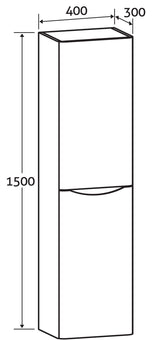 Eaton White Tall Storage Cabinet | Storage Unit | Wall Mounted Bathroom Cupboard | Right Hand