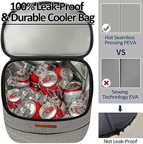 Camping Cooler Backpack 30 Cans, Soft Backpack Coolers Insulated Leak Proof Travel Cooler Bag Waterproof Lunch Picnic Beach Work Trip Thermal Bag Drink Beverage Beer Bag Cooler