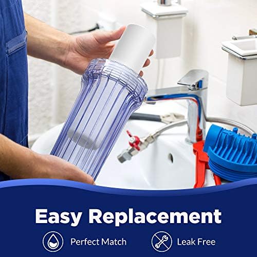 Membrane Solutions 50 Micron Sediment Water Filter Replacement Polypropylene Cartridge 10"x 2.5" for Whole House RO System, Compatible with Aqua-Pure AP110, GE FXUSC, WHKF-GD05, Culligan P5-6 Pack