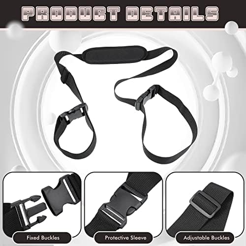 Sanwuta 5 Pcs Carry Strap for Beach Folding Chair, Adjustable Shoulder Carrying Beach Chair Straps for Folding Umbrella Backpack Camping Picnics Outdoor Foldable Bikes(Black)
