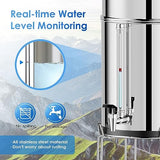 Purewell 8-Stage 0.01μm Ultra-Filtration Water Filter System, 304 Stainless Steel Countertop System with 4 Filters, Metal Water Level Spigot and Stand, Reduce Fluoride and Chlorine, 2.25G, PW-OB-CF