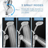 Dual Filtered Rain Shower Head Combo, Handheld Shower Head with Adjustable Bar - Rainfall Shower Head And Showerhead with Filter for Hard Water - Removes Chlorine