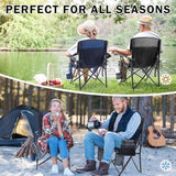 Heated Folding Camping Chair Portable for Outdoor Sports, Fully Padded Heated Lawn Chair Support 400lbs, Collapsible Heated Camp Chair with 3 Heat Levels for Outside, Gray(2 Battery Pack Required)